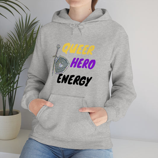 Queer Hero Energy Unisex Hooded Sweatshirt